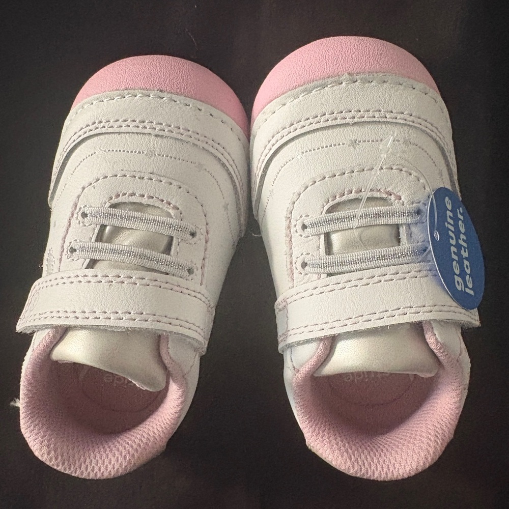 Stride Rite Adalyn White and Silver Sneakers 5M
